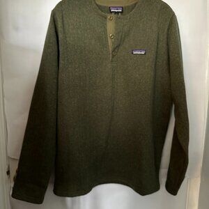 Mens Patagonia Green Ribbed Long Sleeve sweater